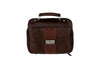 Top view of Rudyard Tumbled Saddle Leather Journey Shave Case - Chocolate