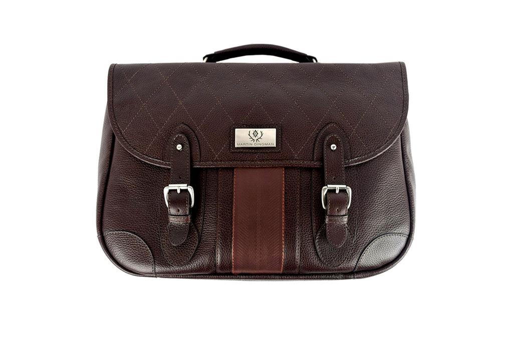 Rudyard Quilted Tumbled Saddle Leather Lodge Brief - Chocolate