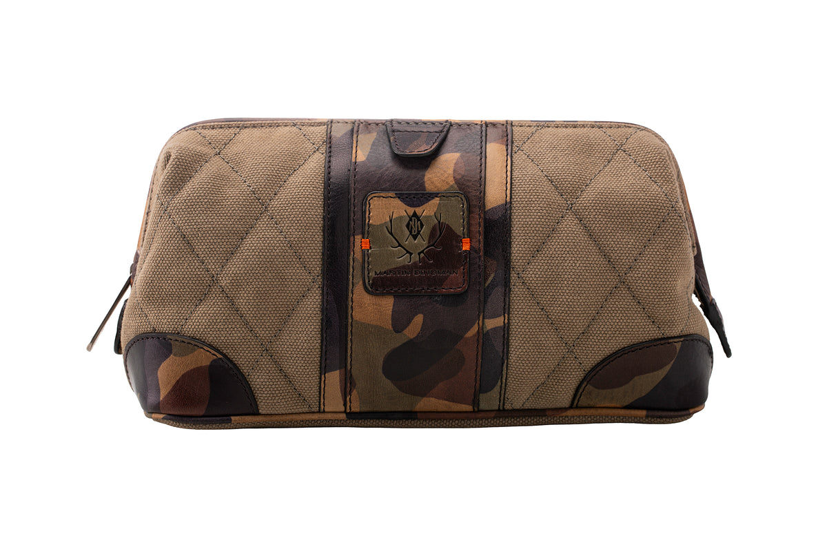 Woodland Quilted Oxford Canvas Shave Case - River Rock | Martin