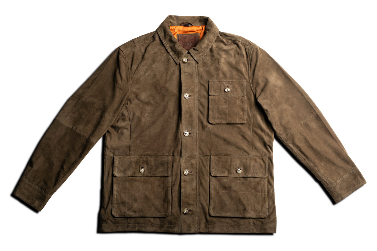 Greystone Lightweight Goat Suede Safari Jacket - Olive | Martin