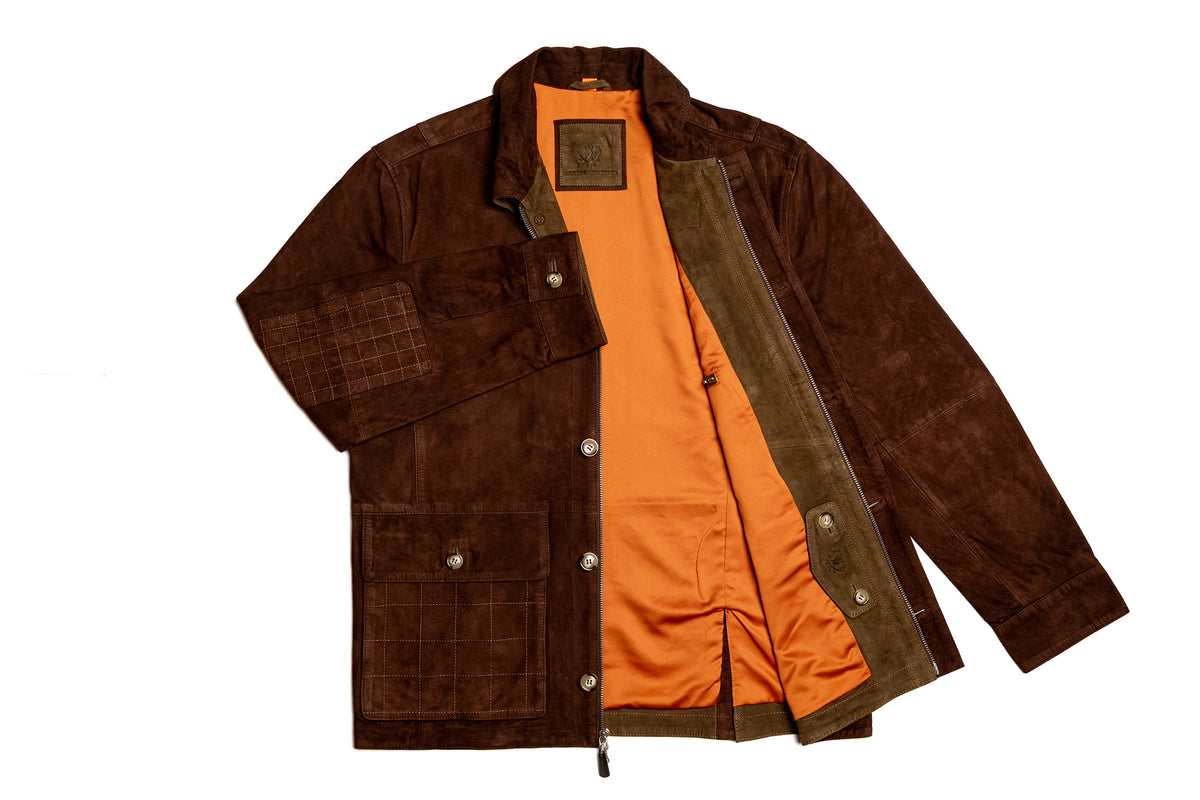 Greystone Lightweight Goat Suede Safari Jacket - Walnut | Martin