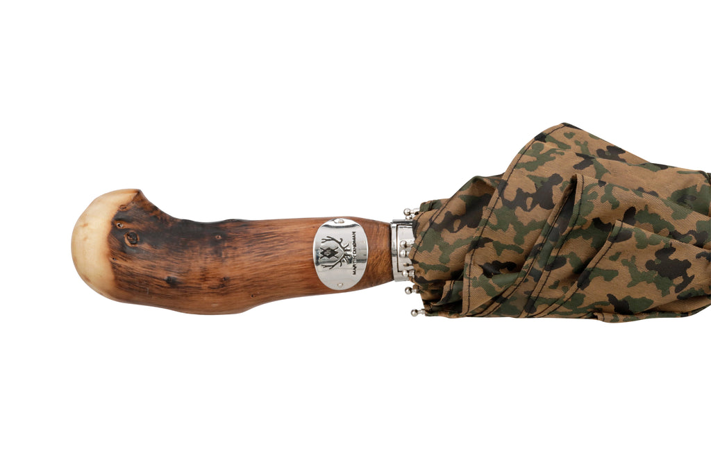Derby Umbrella - Forest Camo with chestnut handle and metal shaft