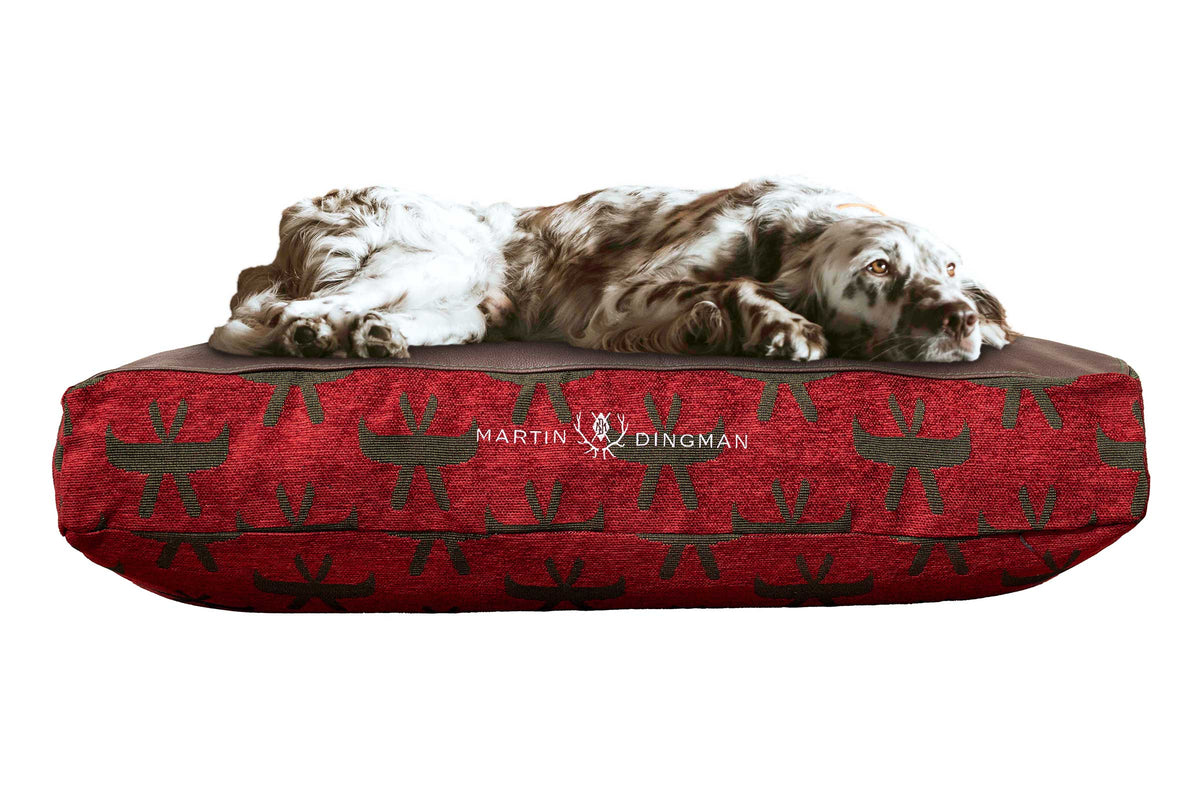 The Royal Dog Bed - Large Cranberry Canoe Motif | Martin Dingman