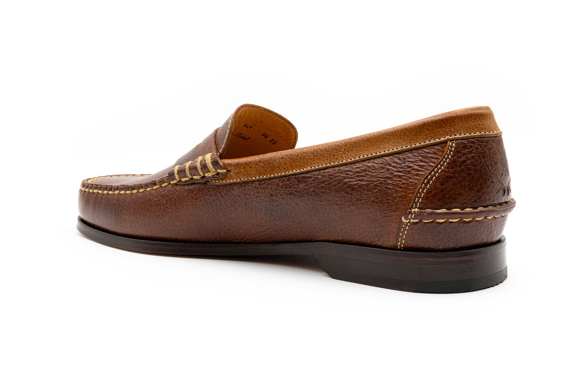 All American Water Buffalo Penny Loafers - Oak | Martin Dingman