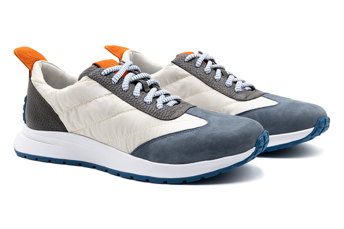 Marathon Lightweight Nylon Sneakers - Bone/Marine | Martin