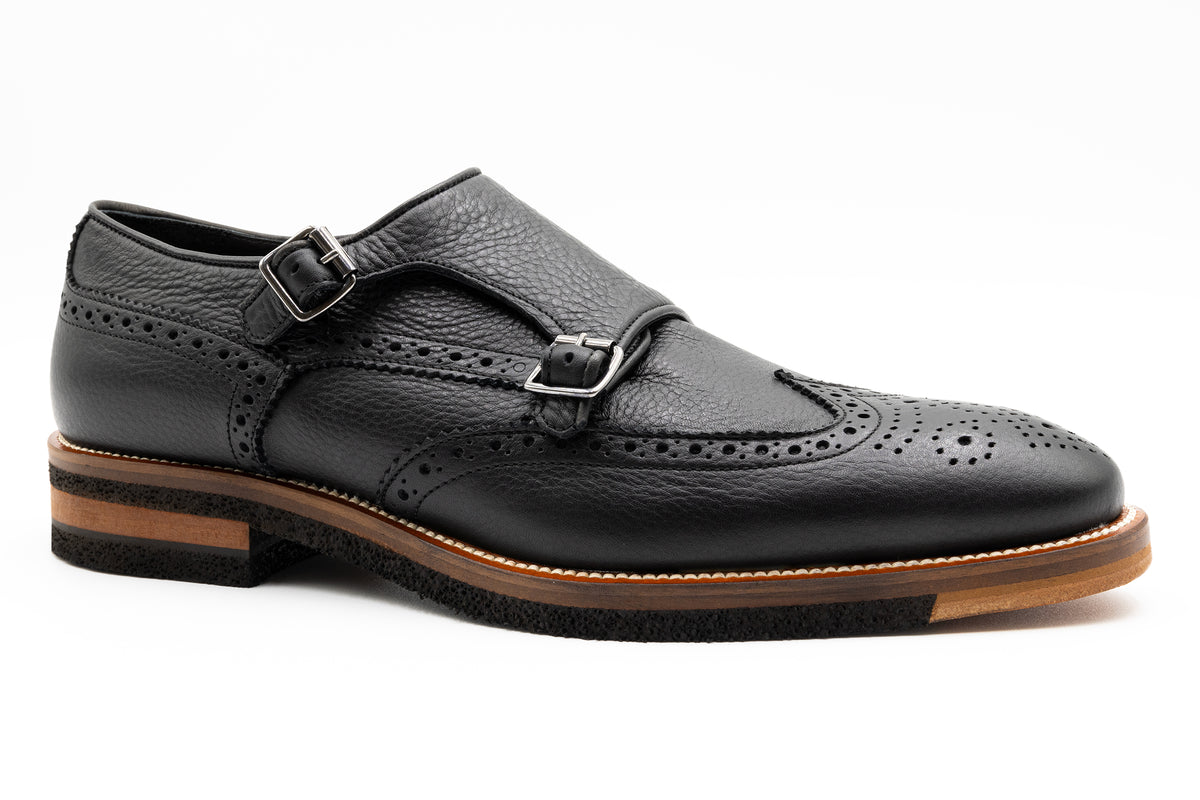 Hadley London Double Monk Black Leather Shoes Men\'s Size 10 Handcrafted Double Monk Strap Men main image 4