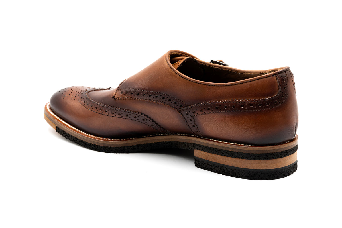 Tuscan Italian Calf Leather Double Monk - Whiskey | Martin 