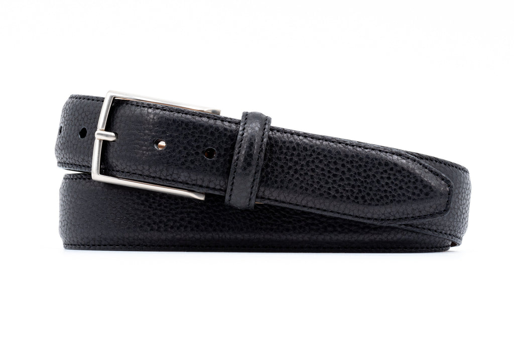 Hayward Antique Finish Royal Bull Hide Leather Belt - Black