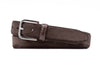 Hackett Italian Suede Leather Belt - Walnut with Genuine American Alligator Leather Keeper