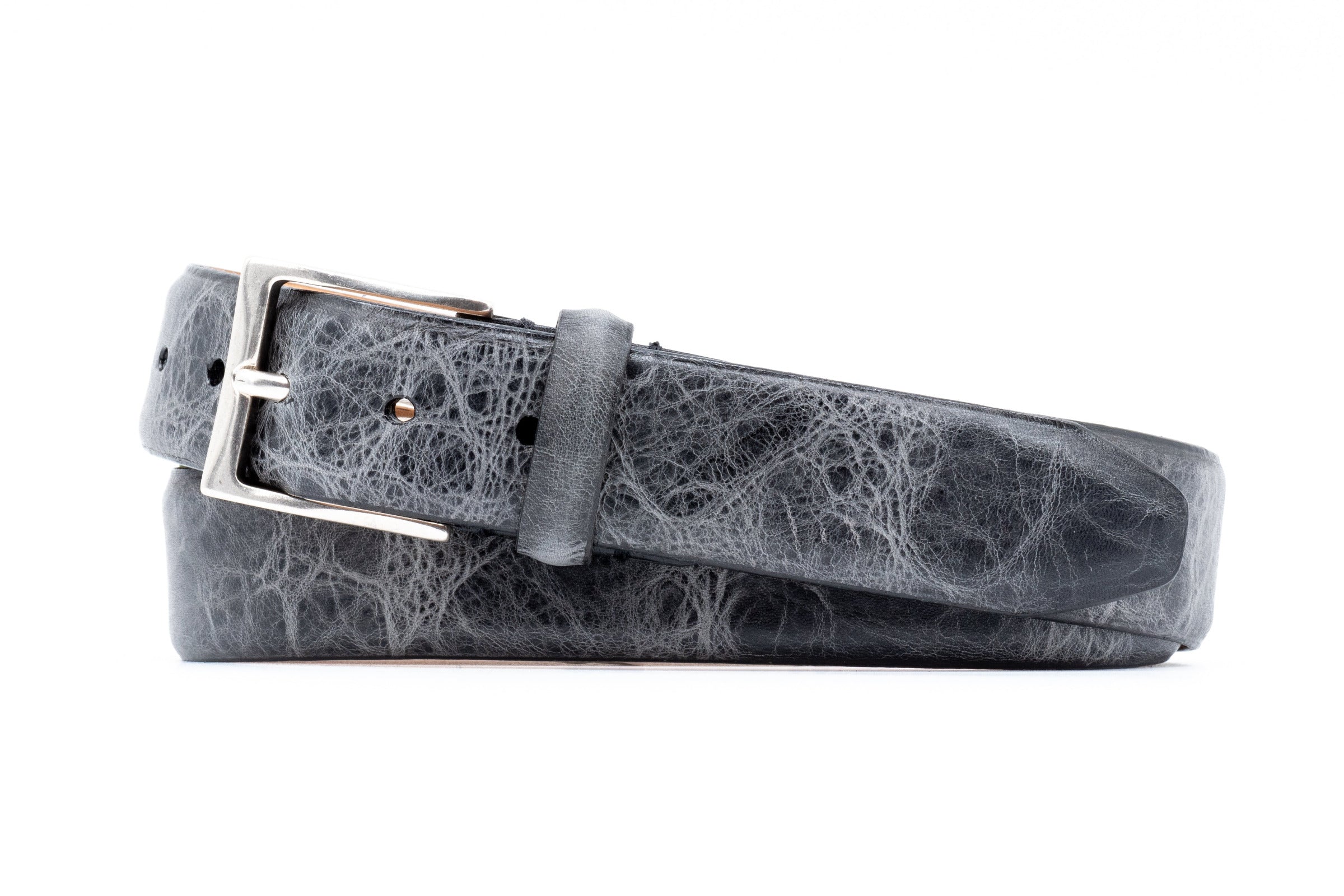 Rhett Italian Saddle Leather Belt - Charcoal