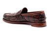 Jacob Genuine American Alligator Leather Penny Loafers - Antique Chestnut - Back