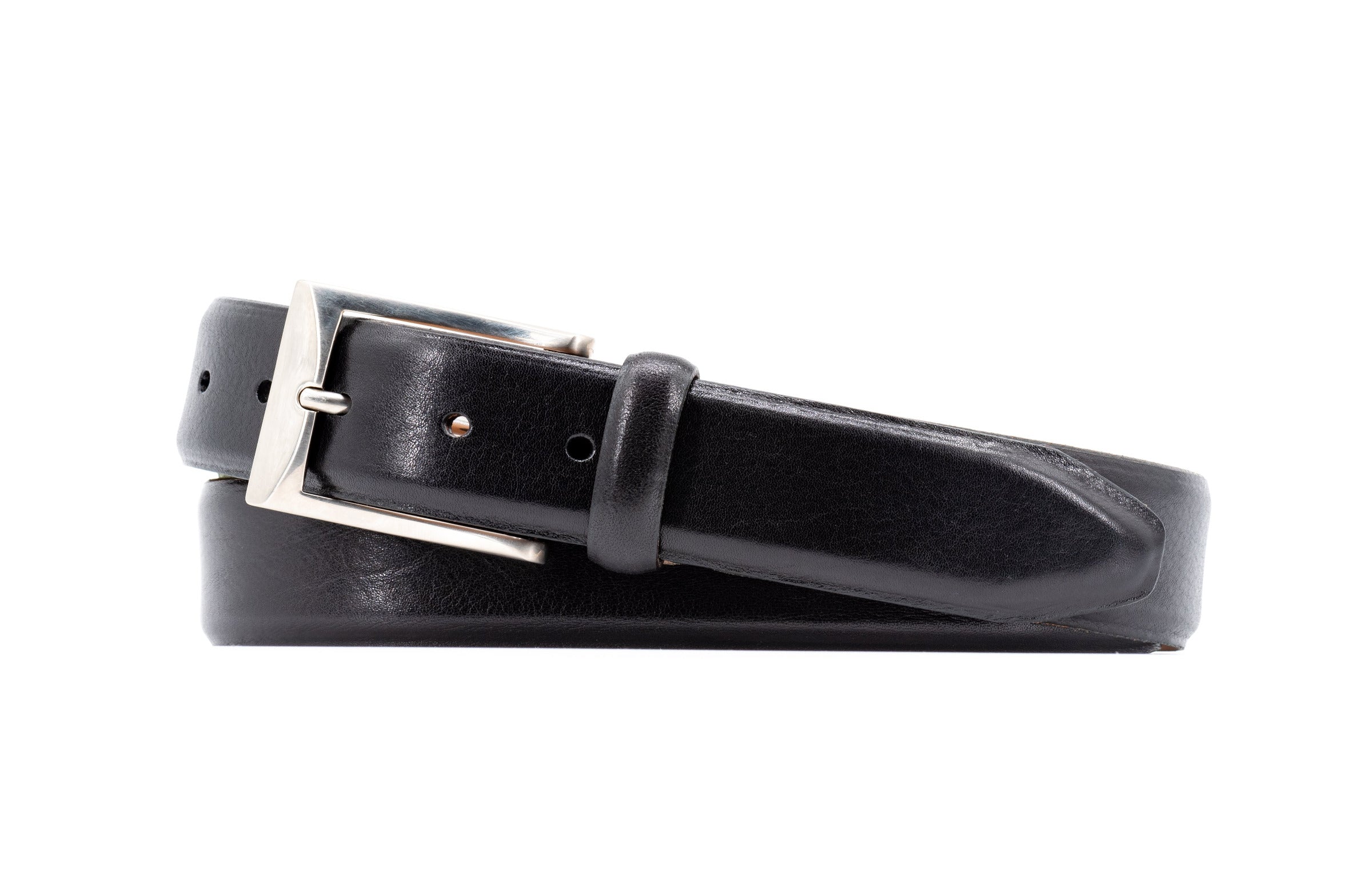Luca Luxe Italian Calf Leather Belt - Black