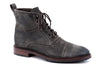 Everett Water Repellent Waxed Suede Leather Cap Toe Boots - Graphite - Side