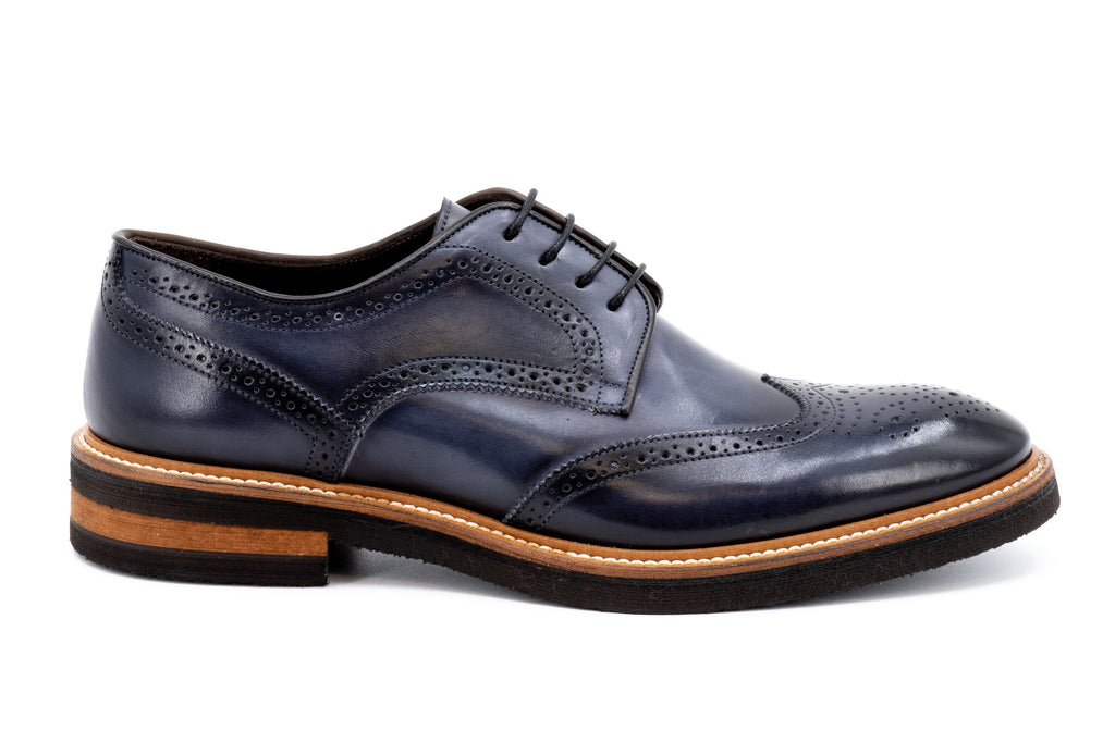 Tuscan Hand Finished Italian Calf Leather Wingtip - Graphite - Side