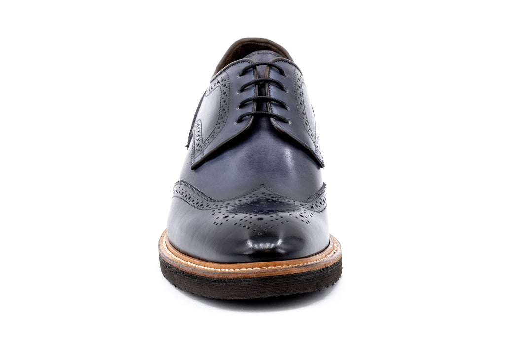 Tuscan Hand Finished Italian Calf Leather Wingtip - Graphite - Front