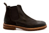 Napoli Chelsea Waxed Italian Suede Leather Boots - Black Walnut - Side