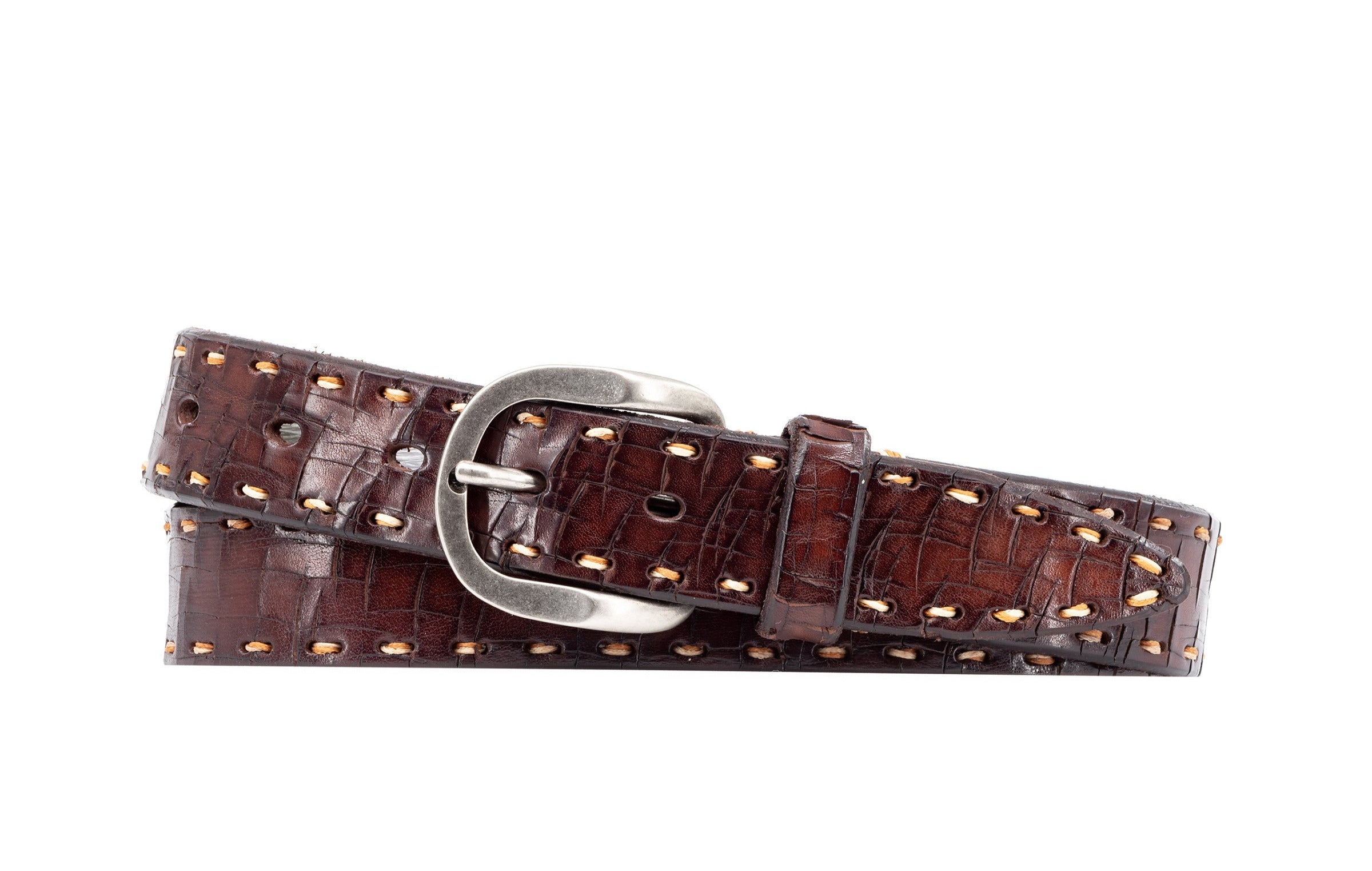 Artisan Lace Italian Bridle Leather Belt - Walnut