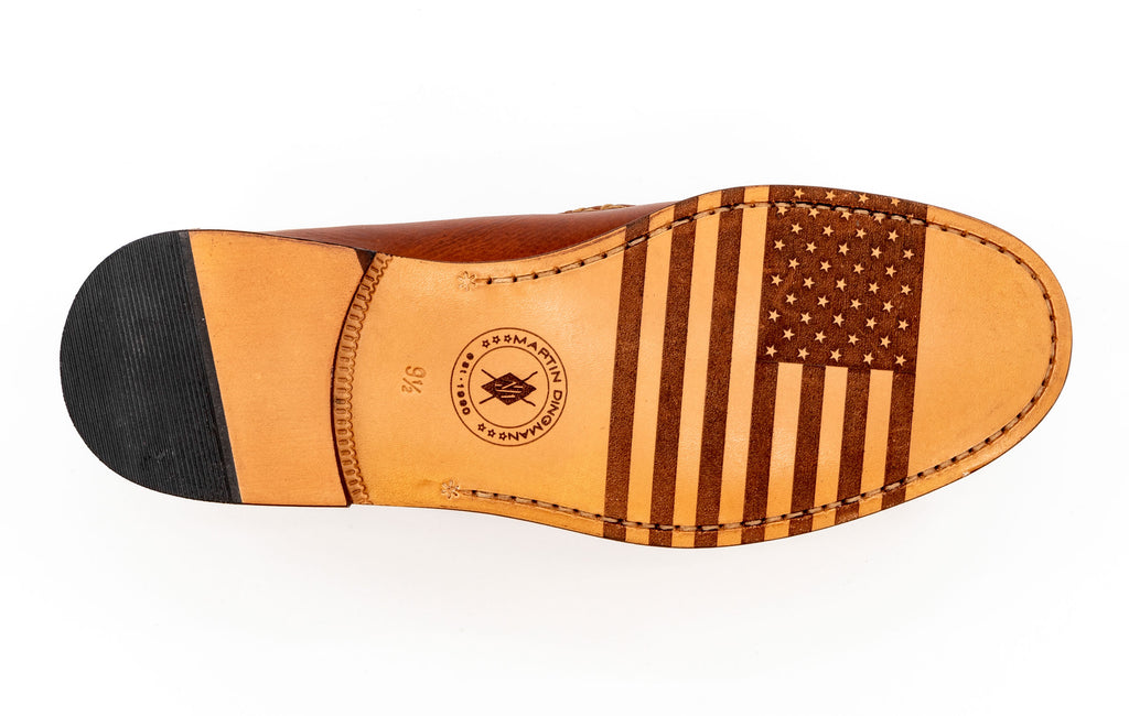 All American Saddle Leather Penny Loafers - Rust - bottom sole
