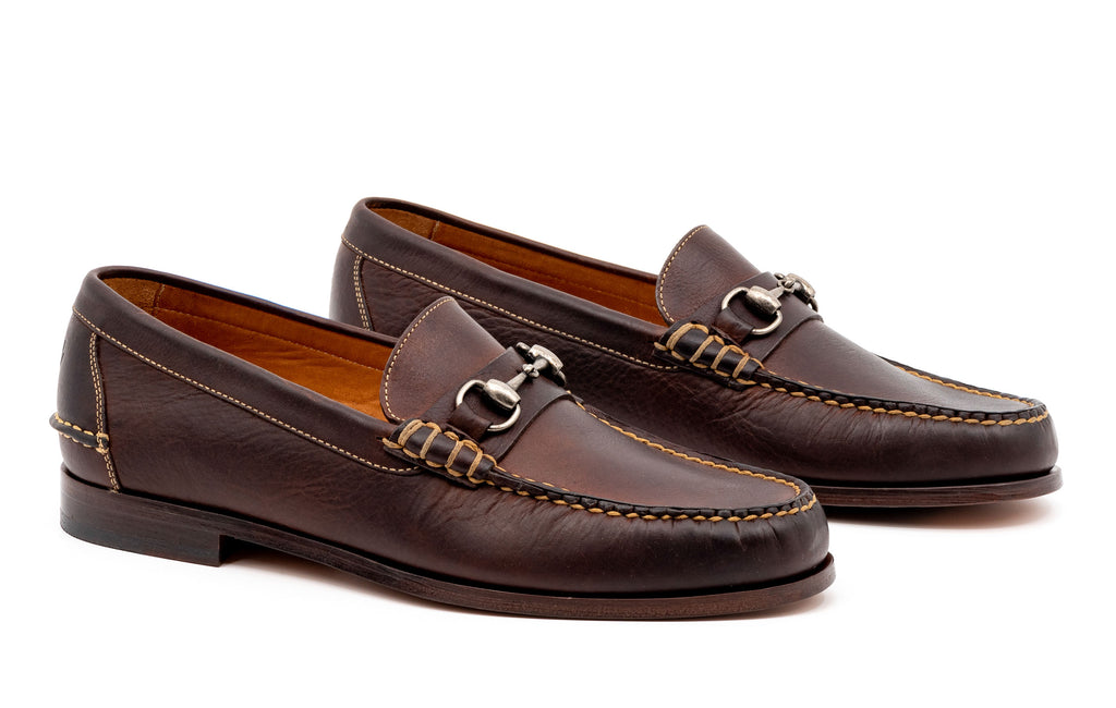 All American Saddle Leather Horse Bit Loafers - Walnut