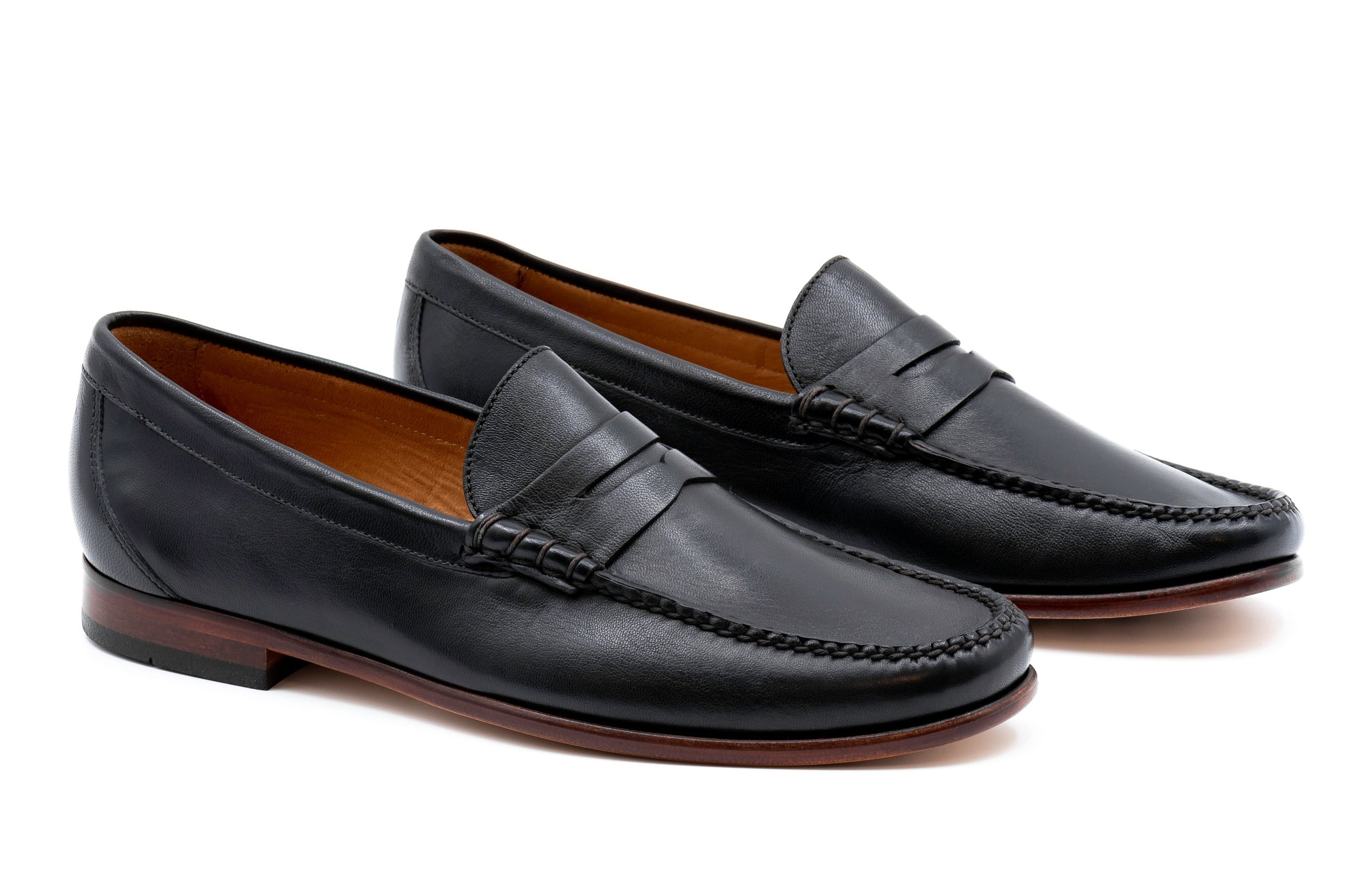 Maxwell Sheep Skin Penny Loafers - Black
