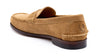 All American Suede Penny Loafers - Khaki - back heel