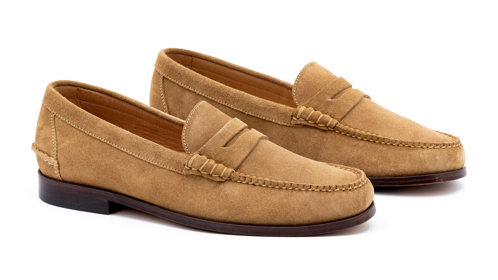 All American Suede Penny Loafers - Khaki