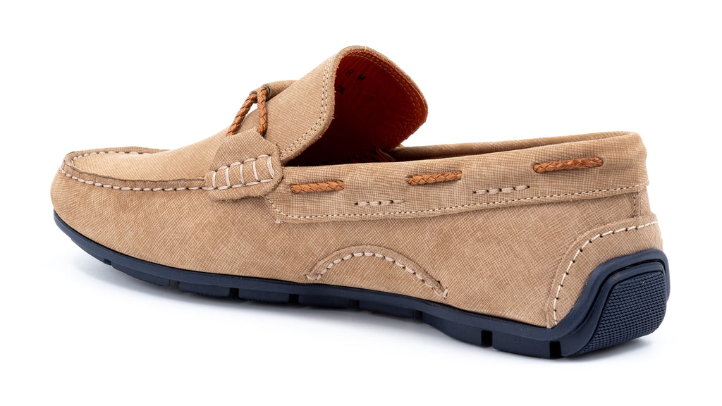 Bermuda Nubuck Braided Bit Loafers - Sand - back heel