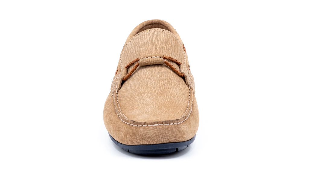 Bermuda Nubuck Braided Bit Loafers - Sand - front toe