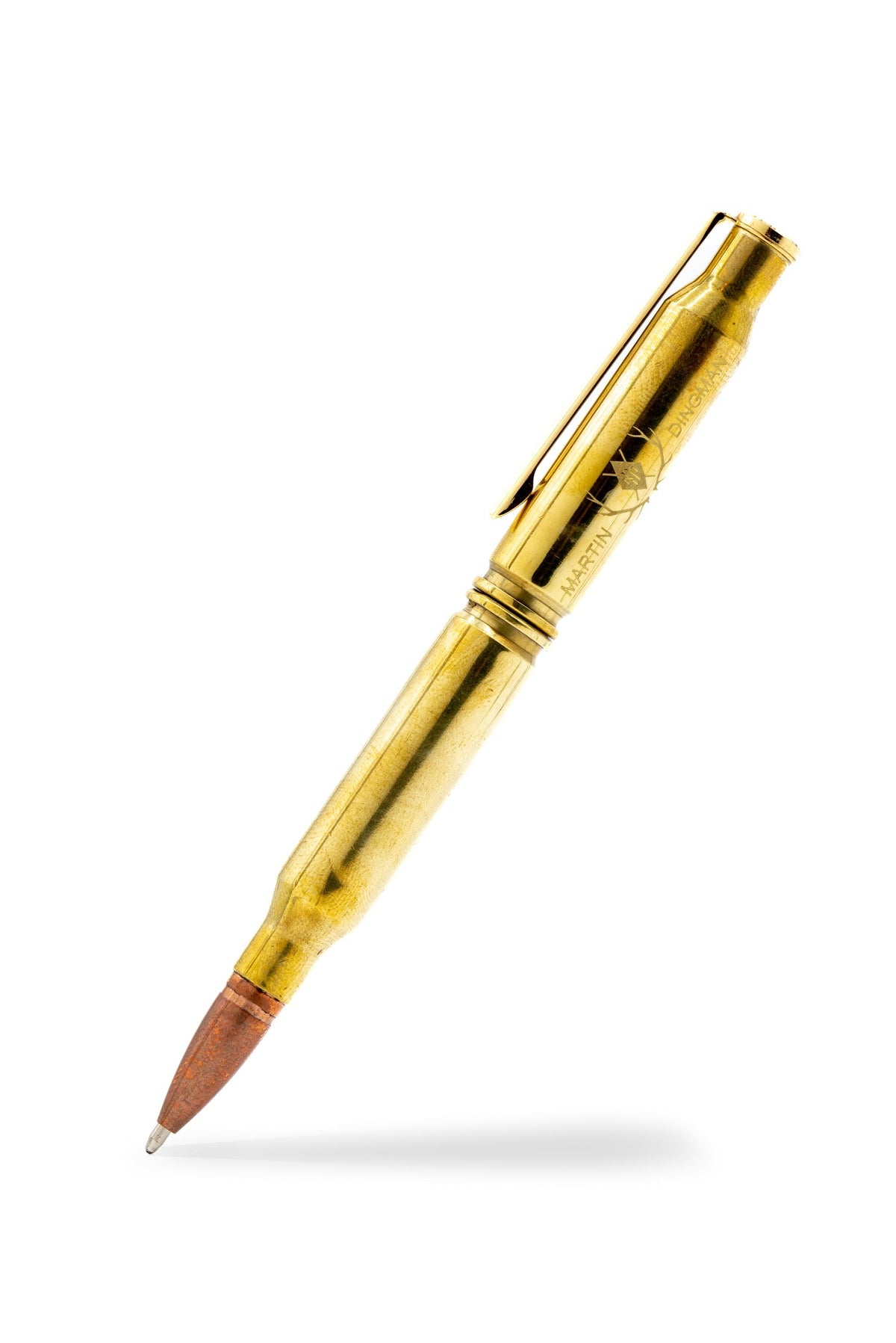 Handcrafted Upcycled Barrel Wood & 24k Gold Bullet Ink Pen - US Made-Save  our Landfills!