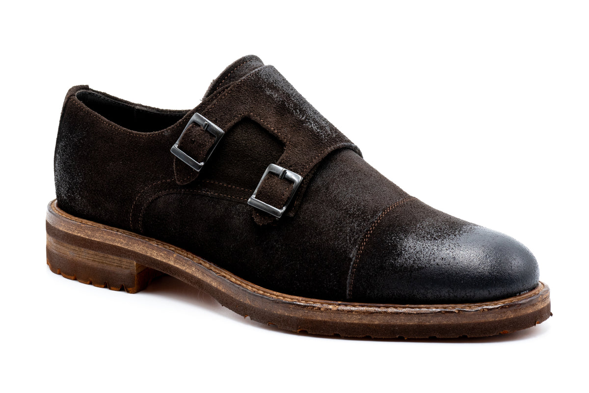 Antonio Maurizi Suede Double Monk Strap Shoes in Size 46 (13 US). BNIB Burgundy Suede Monk Strap Shoes main image 4