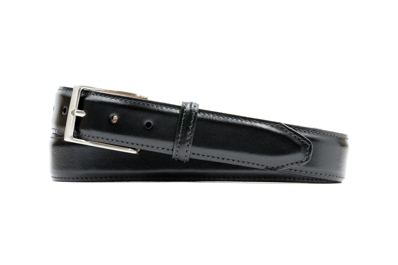 Smith 2 Buckle Coachman Leather Belt - Black