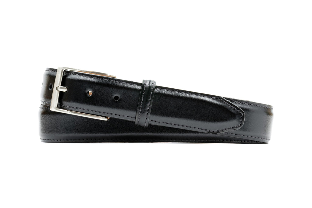 Smith 2 Buckle Coachman Leather Belt - Black