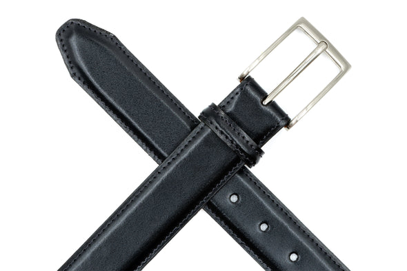 Smith 2 Buckle Coachman Leather Belt - Black