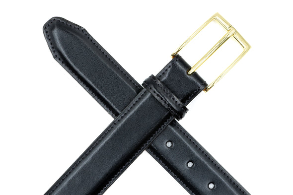 Smith 2 Buckle Coachman Leather Belt - Black