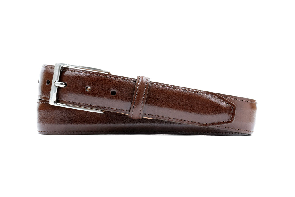 Smith 2 Buckle Coachman Leather Belt - Luggage