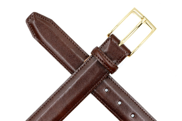 Smith 2 Buckle Coachman Leather Belt - Luggage