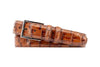 Alexander Alligator Grain Italian Calf Leather Belt - Chestnut