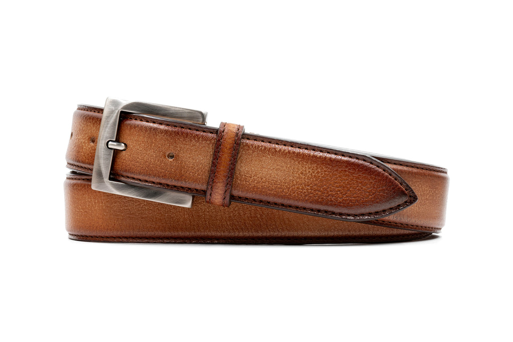 Firenze Italian Dress Calf Leather Belt - Whiskey