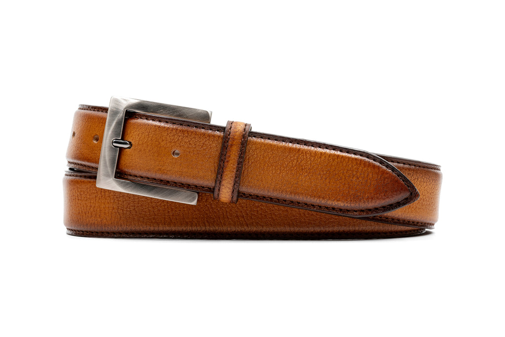 Firenze Italian Dress Calf Leather Belt - Saddle Tan