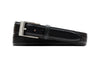 Delaney 2 Buckle Scotch Grain Leather Belt - Black