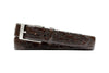 Truman Italian Crocodile Grain Leather Belt - Walnut