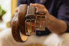 Truman Italian Crocodile Grain Leather Belt - Cinnamon