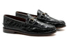 Jacob Genuine Alligator Horse Bit Loafers - Black