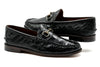 Jacob Genuine Alligator Horse Bit Loafers - Black