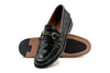 Jacob Genuine Alligator Horse Bit Loafers - Black