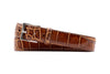 Perry Italian Alligator Grain Leather Belt - Chestnut
