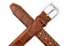 Perry Italian Alligator Grain Leather Belt - Chestnut