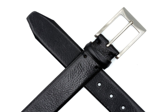 Luca Luxe Italian Calf Leather Belt - Black