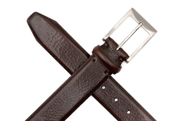 Luca Luxe Italian Calf Leather Belt - Walnut