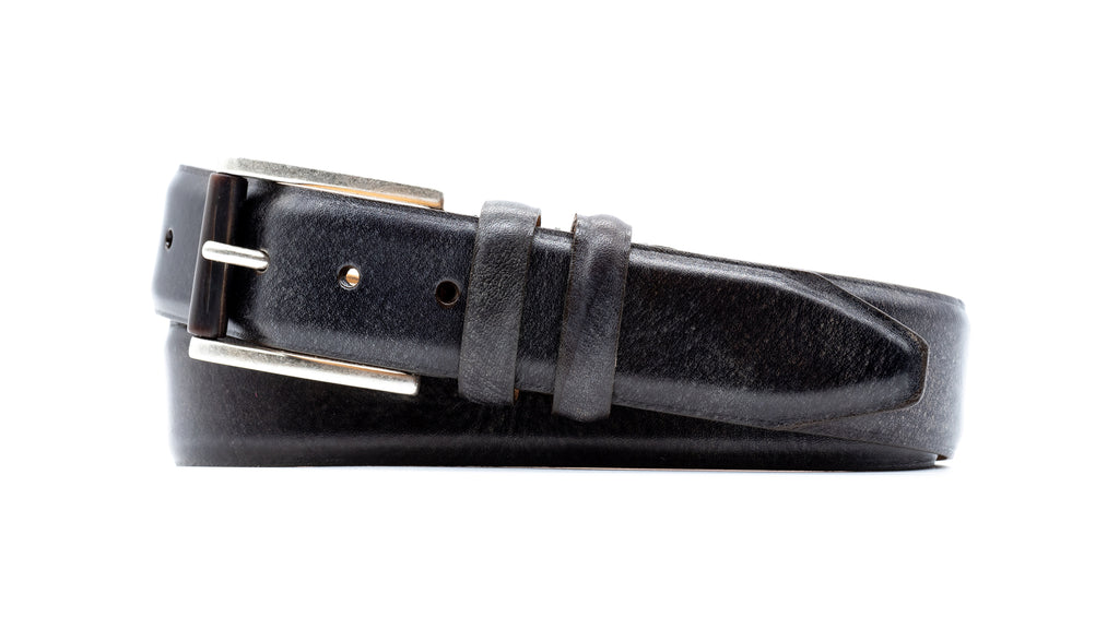 Hadley Italian Saddle Leather Belt - Charcoal